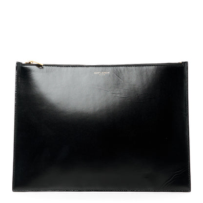 Saint Laurent Calfskin Medium Zip Clutch Black 1 of 11