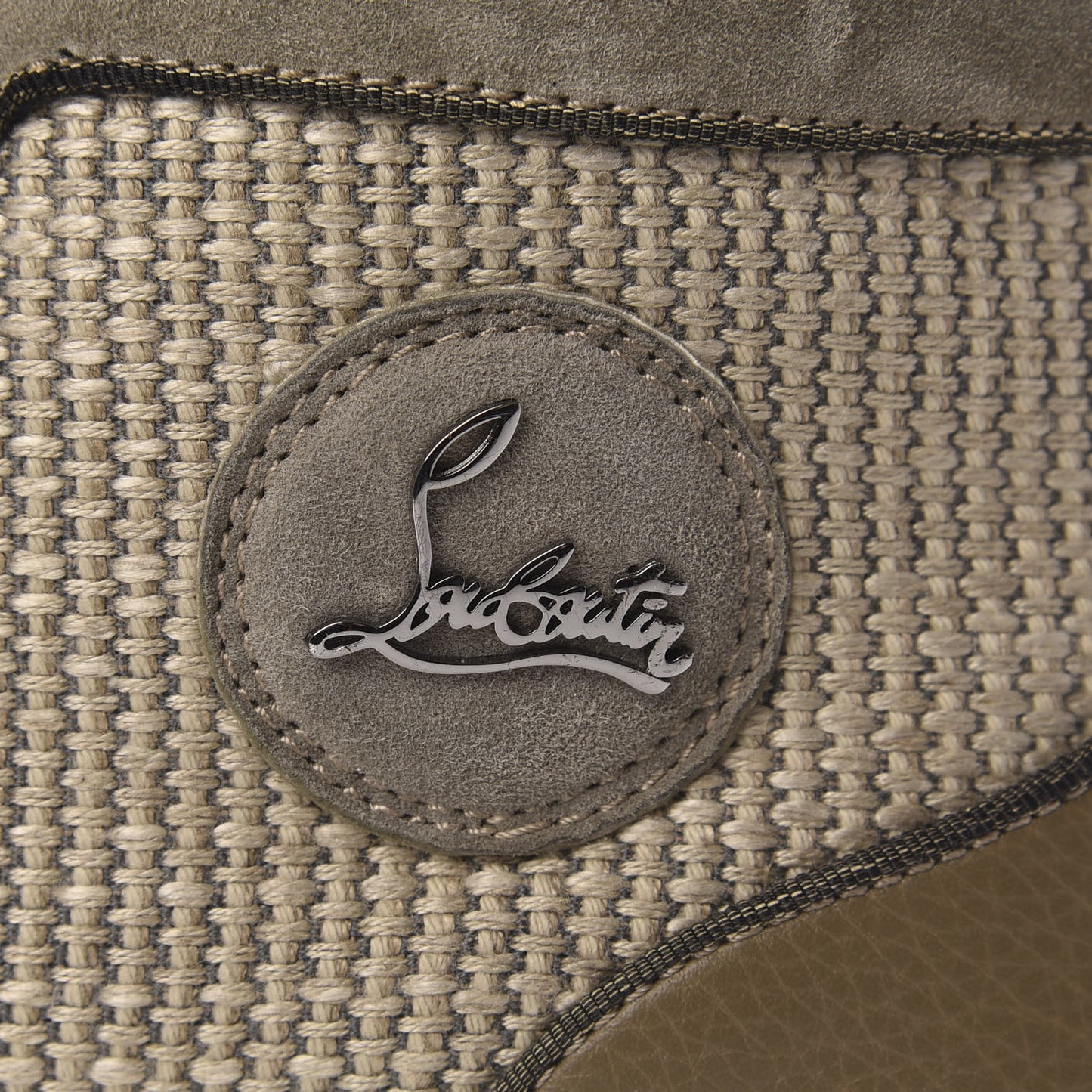 Cotton Rafia Calfskin Veau Velours Mens Rantus Flat Sneakers 41.5 Beige