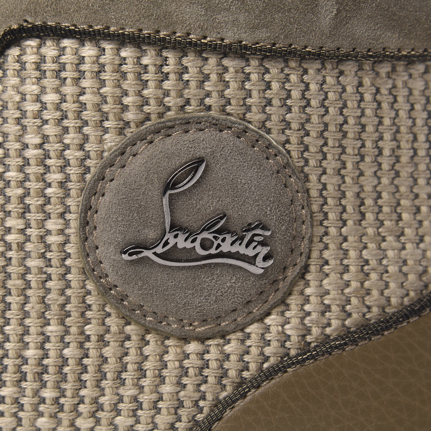 Christian Louboutin Cotton Rafia Calfskin Veau Velours Mens Rantus Flat Sneakers 41.5 Beige 6 of 7