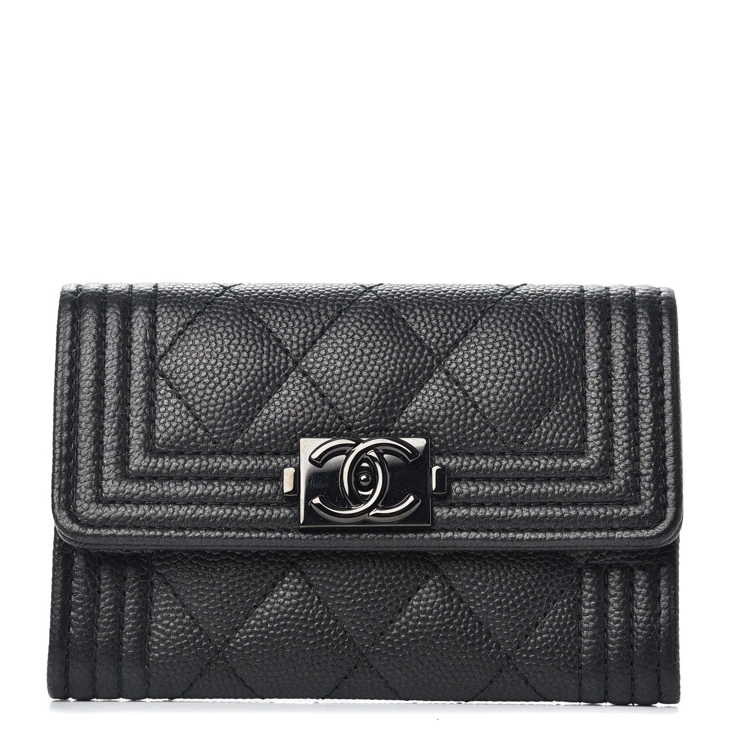 Chanel Caviar Quilted Boy Flap Card Holder So Black 1 of 8