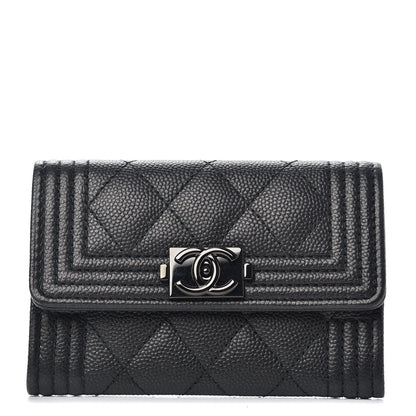 Chanel Caviar Quilted Boy Flap Card Holder So Black 1 of 8