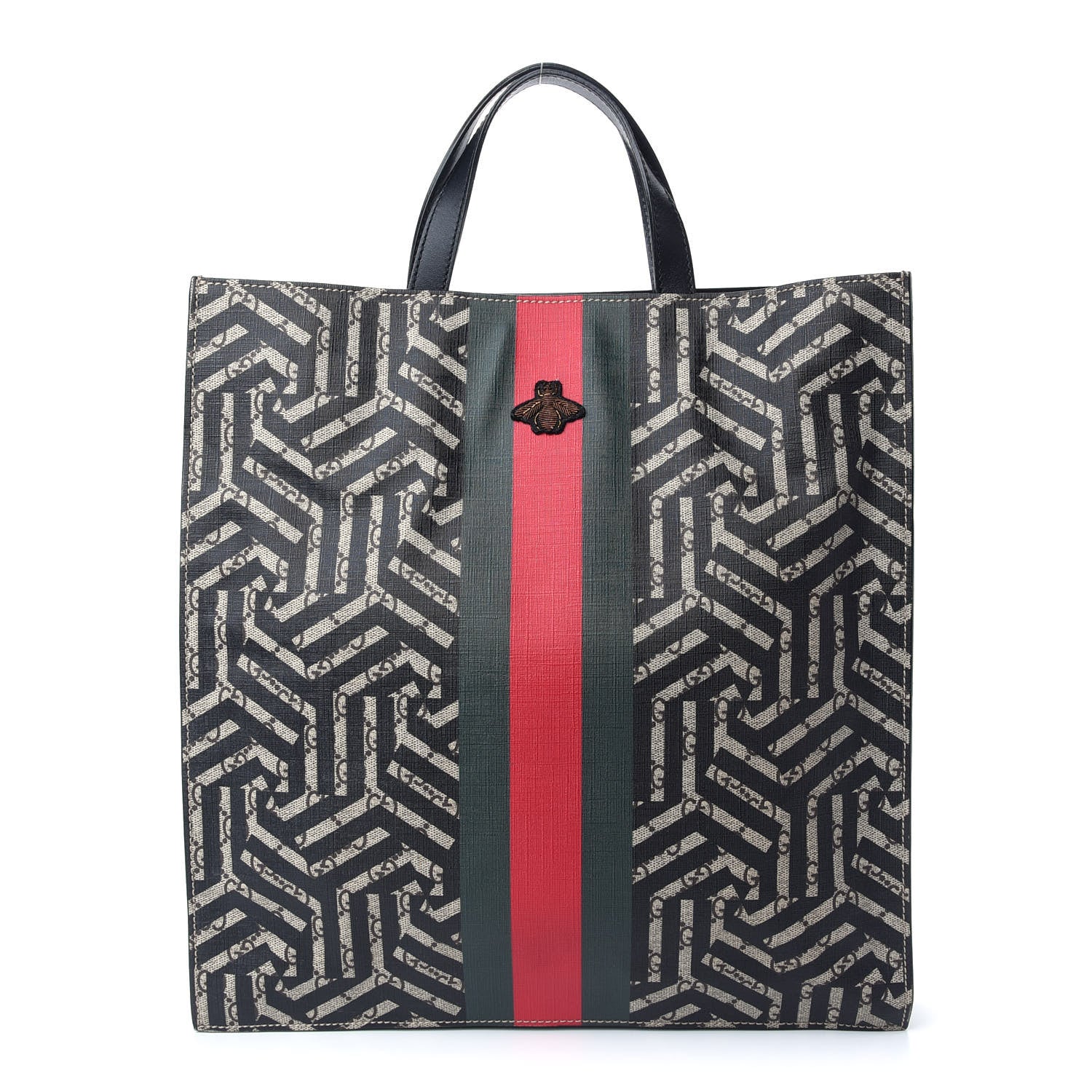 Gucci GG Supreme Monogram Caleido Web Vertical Tote Black 1 of 8