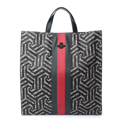 Gucci GG Supreme Monogram Caleido Web Vertical Tote Black 1 of 8