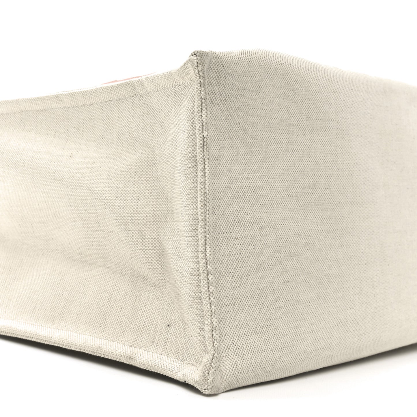 Canvas Calfskin Logo Print Large Tote Bag Brown