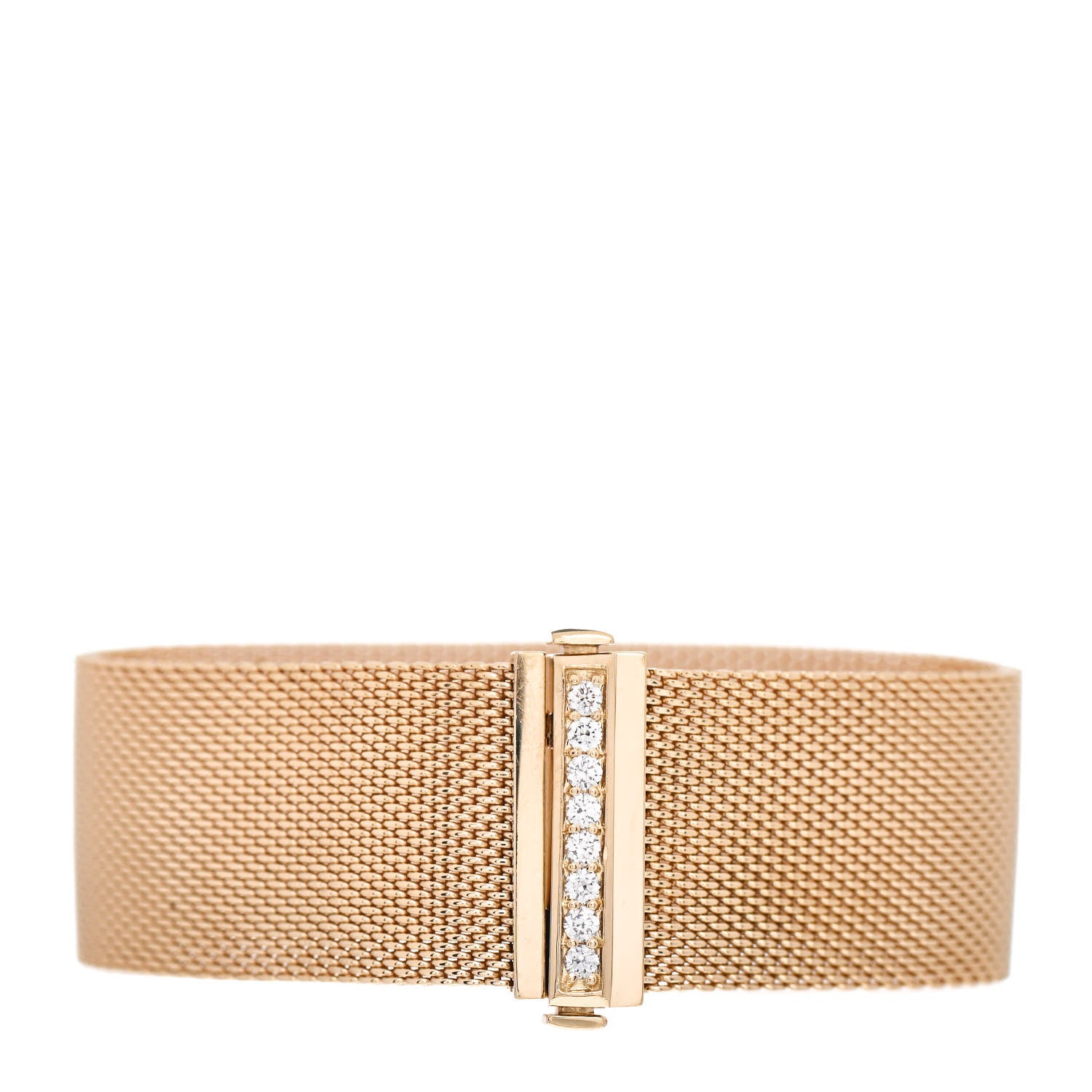 Tiffany 18K Yellow Gold Diamond Somerset Mesh Bracelet 1 of 4