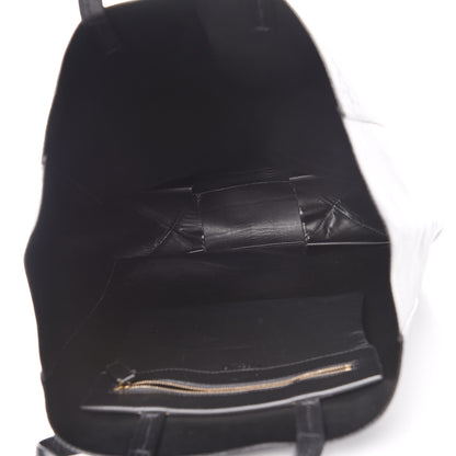 Celine Lambskin Crocodile Embossed Vertical Cabas Black 5 of 14