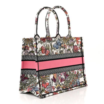 Christian Dior Canvas Embroidered Medium Mexico Millefiori Book Tote White Multicolor 3 of 10