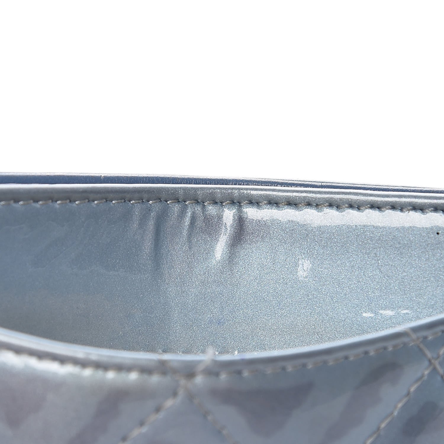 Chanel Patent Calfskin Quilted Card Holder Light Blue 17 of 17