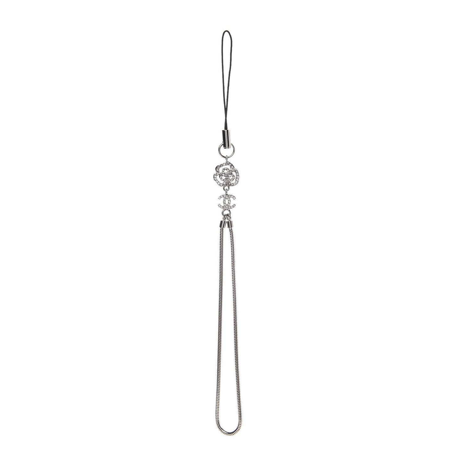 Crystal Camellia Phone Strap Charm