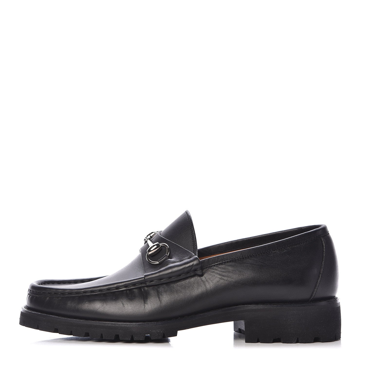Gucci Laredo Calfskin Mens Horsebit Loafers 9 Black 1 of 14