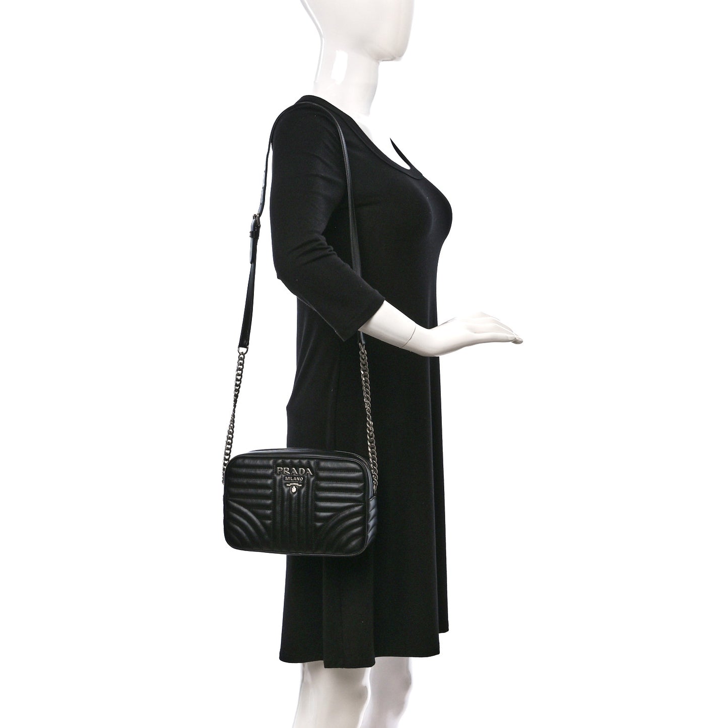Soft Calfskin Diagramme Camera Bag Black