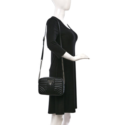 Prada Soft Calfskin Diagramme Camera Bag Black 2 of 8