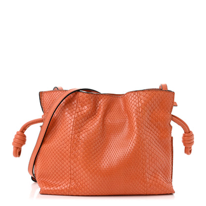 Loewe Snakeskin Flamenco Mini Knot Clutch Coral Reef 1 of 10