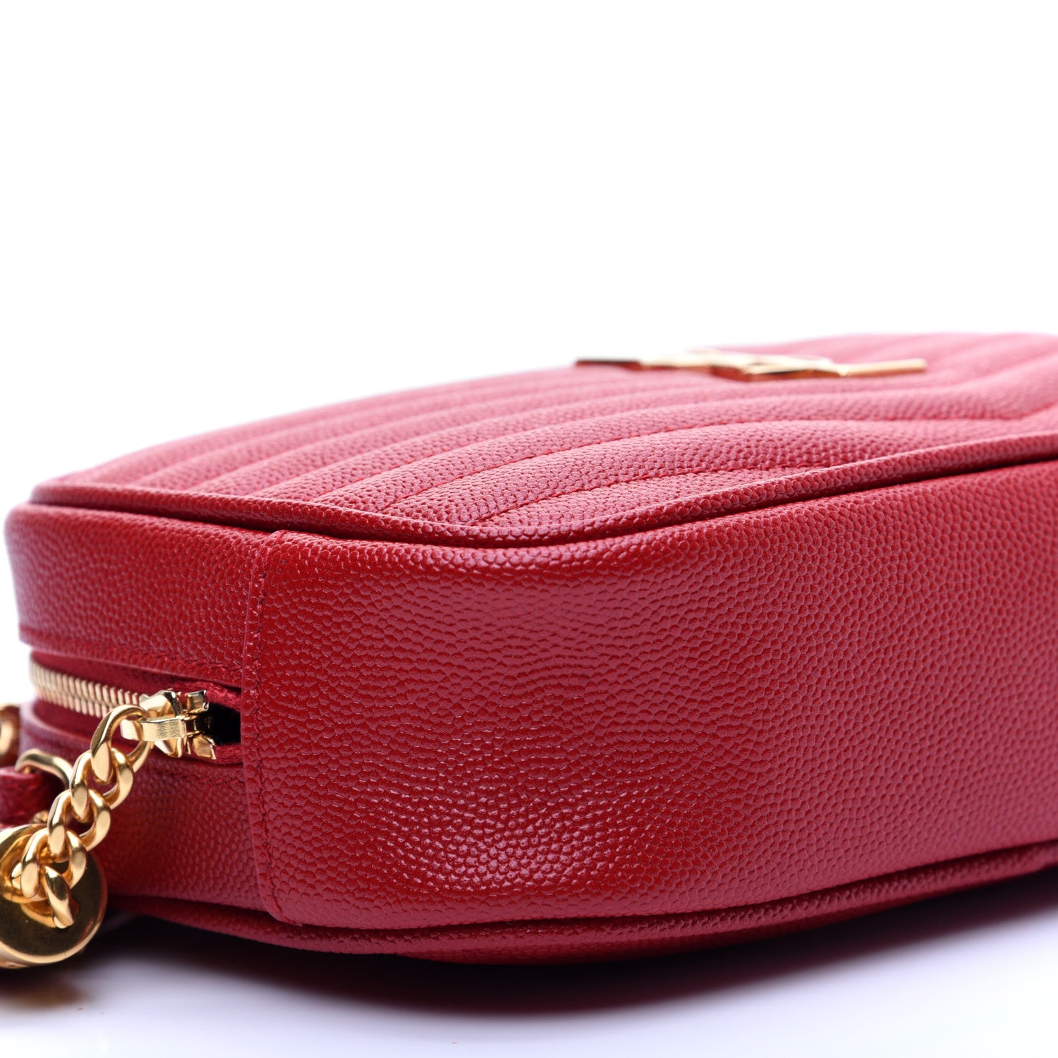 Saint Laurent Grain De Poudre Matelasse Monogram Mini Lou Camera Bag Eros Red 6 of 13