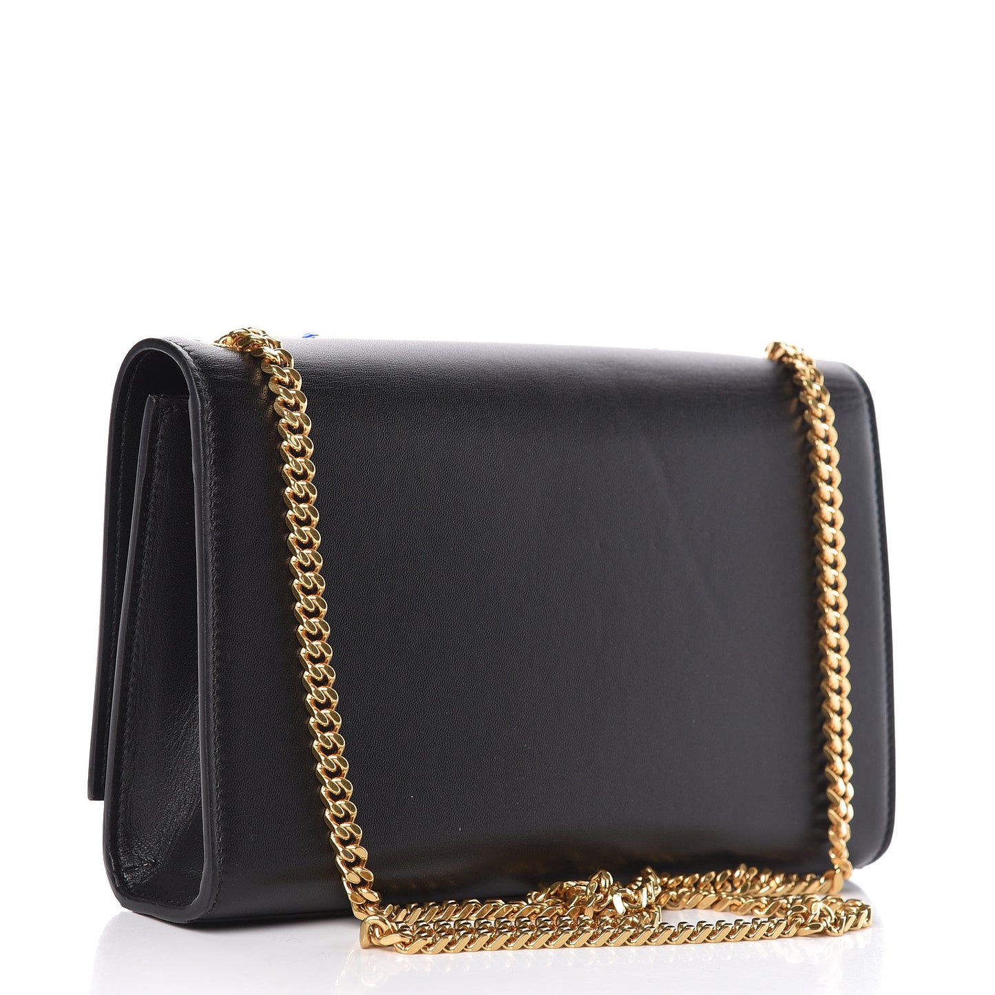 Calfskin Crystal Medium Monogram Kate Satchel Black