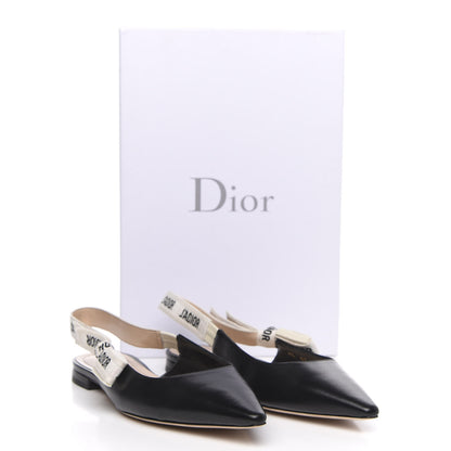 Christian Dior Lambskin Ribbon J'Adior Slingback Ballet Flats 38 Black 9 of 9