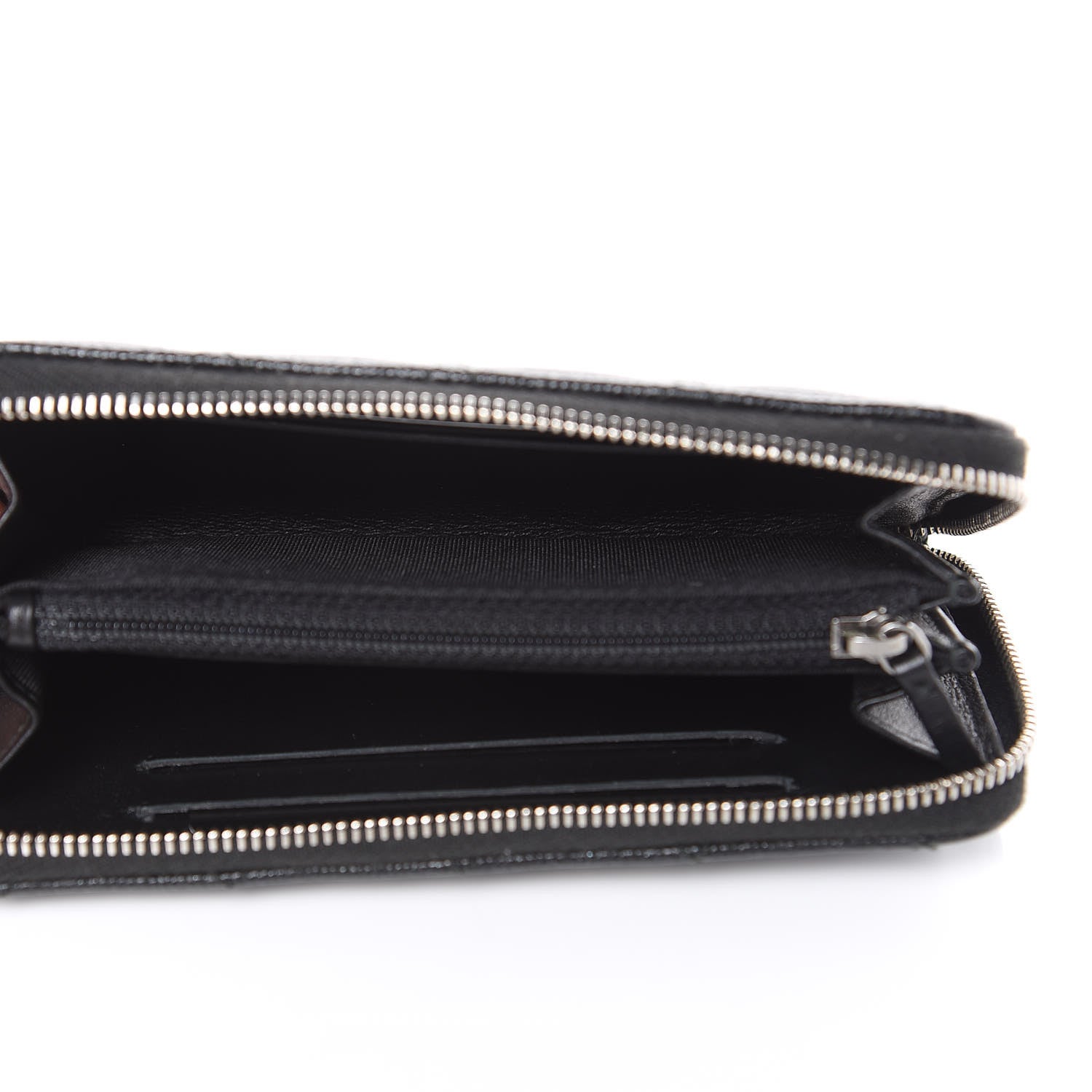 Chanel Metallic Caviar Quilted Medium Zip Around Wallet Black 5 of 11