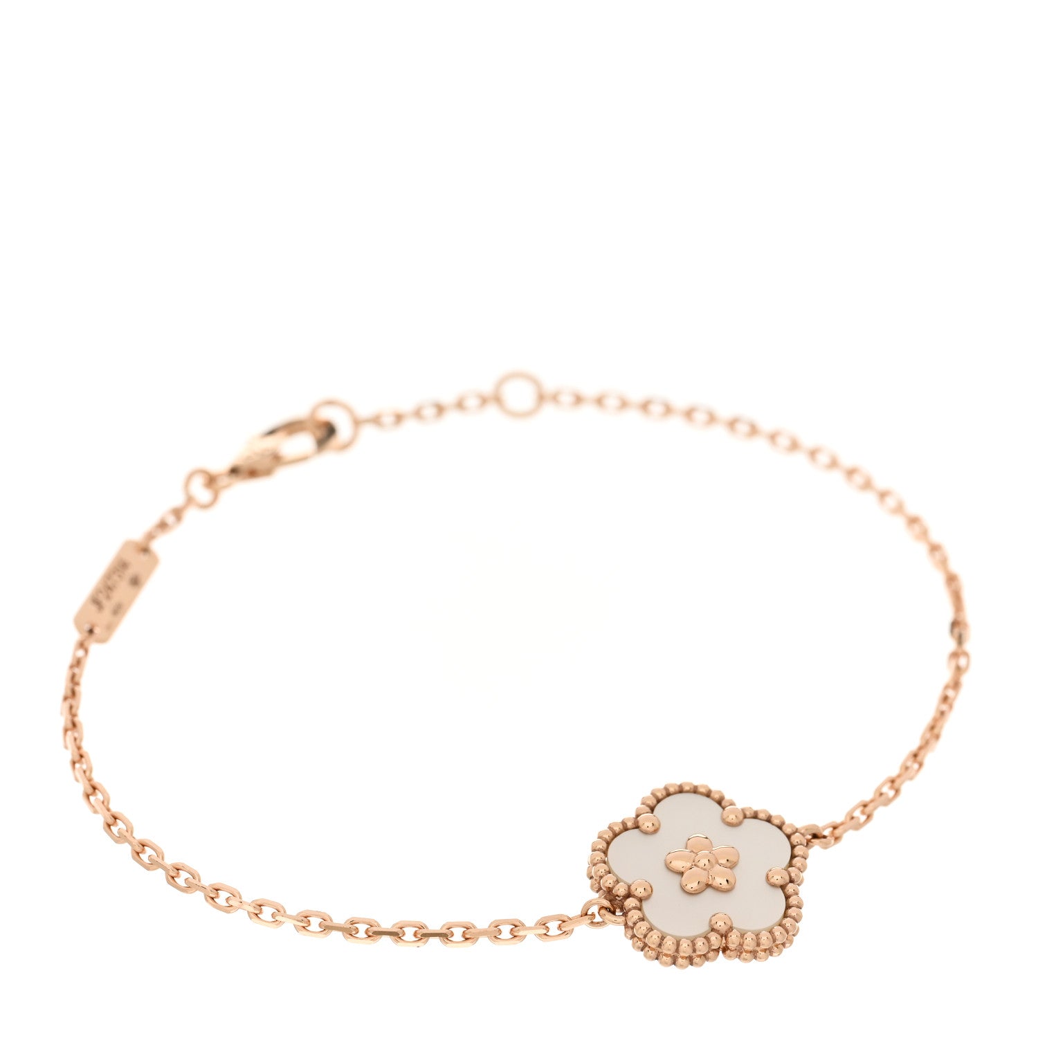 Van Cleef & Arpels 18K Rose Gold Mother Of Pearl Lucky Spring Plum Blossom Bracelet 1 of 4