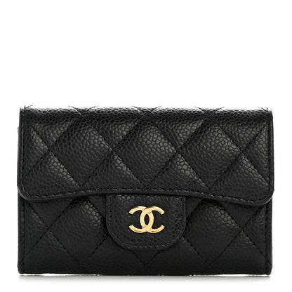 Chanel Caviar Quilted Flap Card Holder Wallet Black 1 of 10