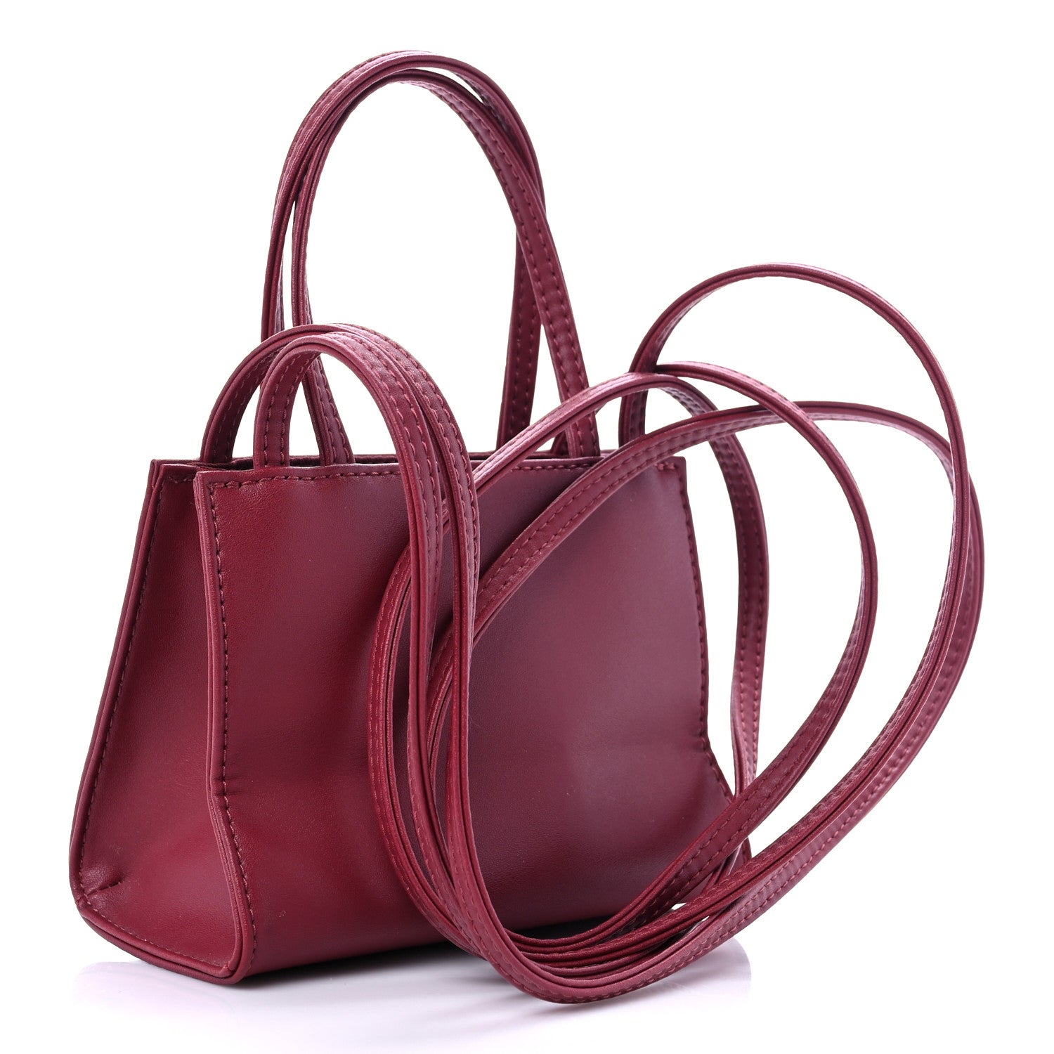 Telfar Vegan Leather Small Shopping Bag Oxblood 3 of 9