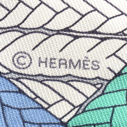 Hermes Silk Tresses H Twilly Bleu Jean Gris Perle 4 of 4