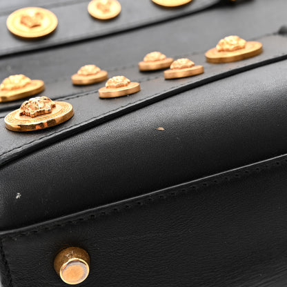 Versace Calfskin Medallion Tribute Bowling Bag Black 14 of 15