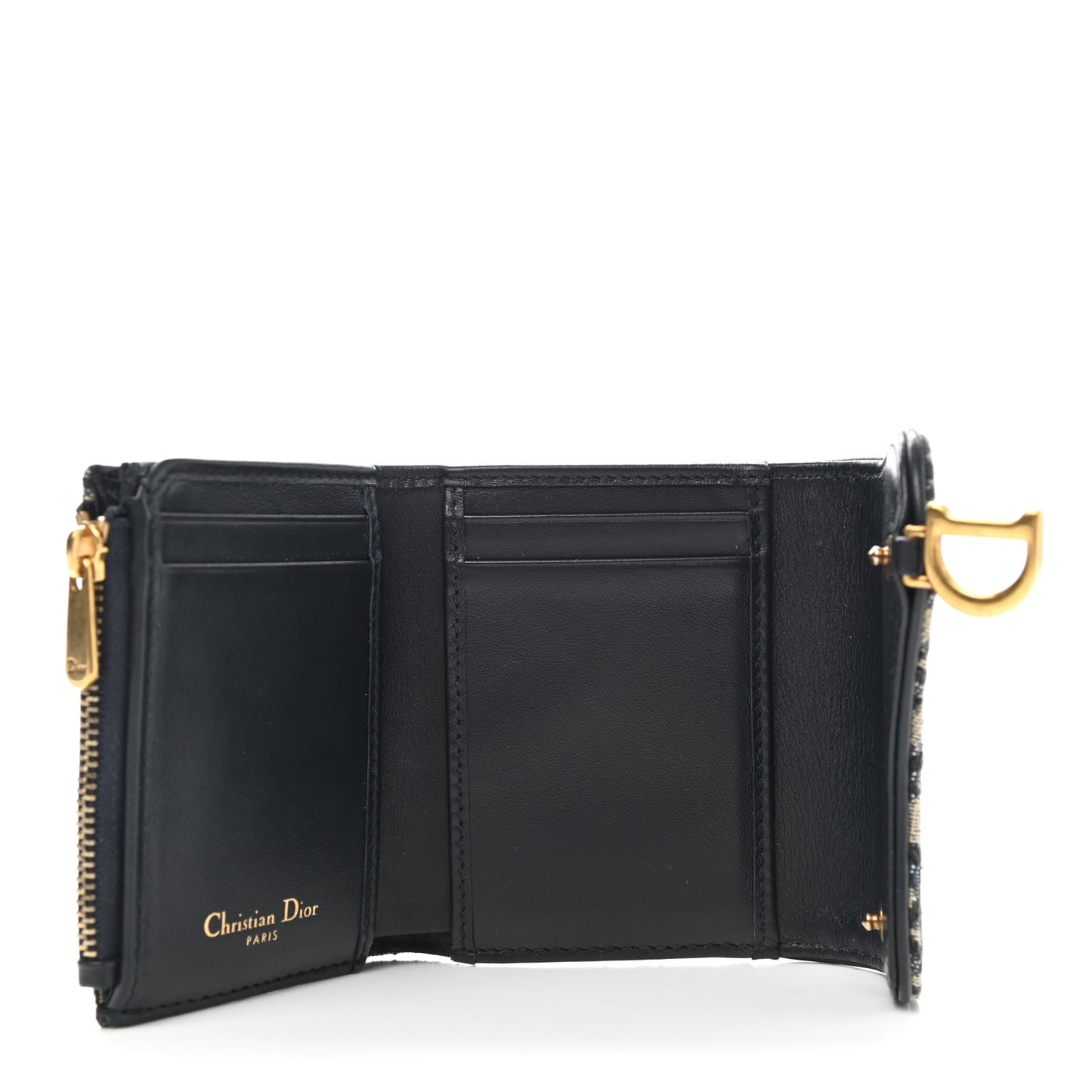 Oblique Saddle Lotus Wallet Blue