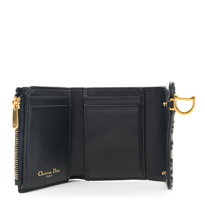 Christian Dior Oblique Saddle Lotus Wallet Blue 5 of 9