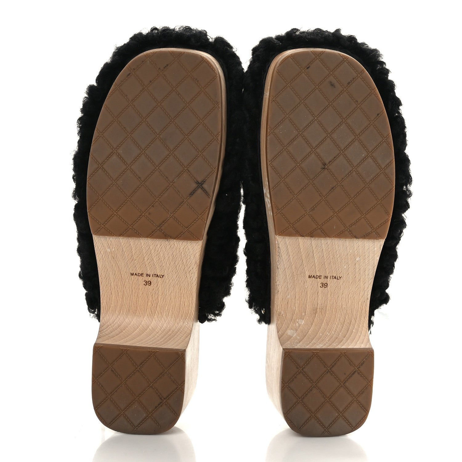 Chanel Shearling Lambskin Clogs 39 Black 6 of 8