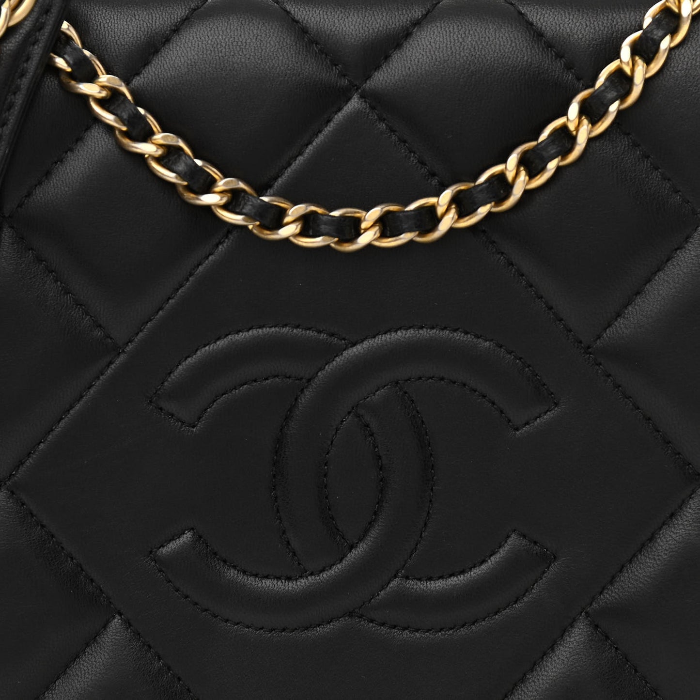 Lambskin Quilted Small Diamond CC Flap Black