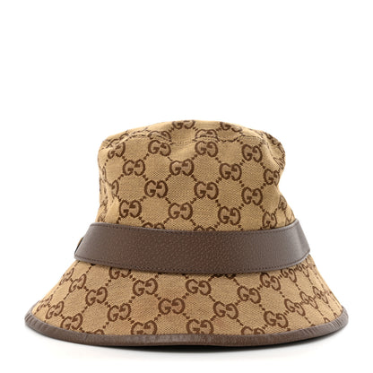 Gucci Monogram Textured Dollar Calfskin GG Jago Bucket Hat L Cacao Beige 6 of 10