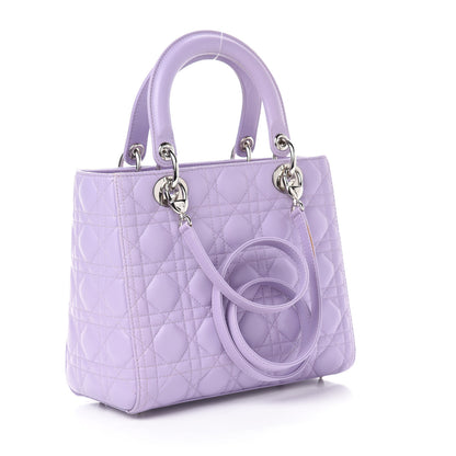 Christian Dior Lambskin Cannage Medium Lady Dior Purple 3 of 11