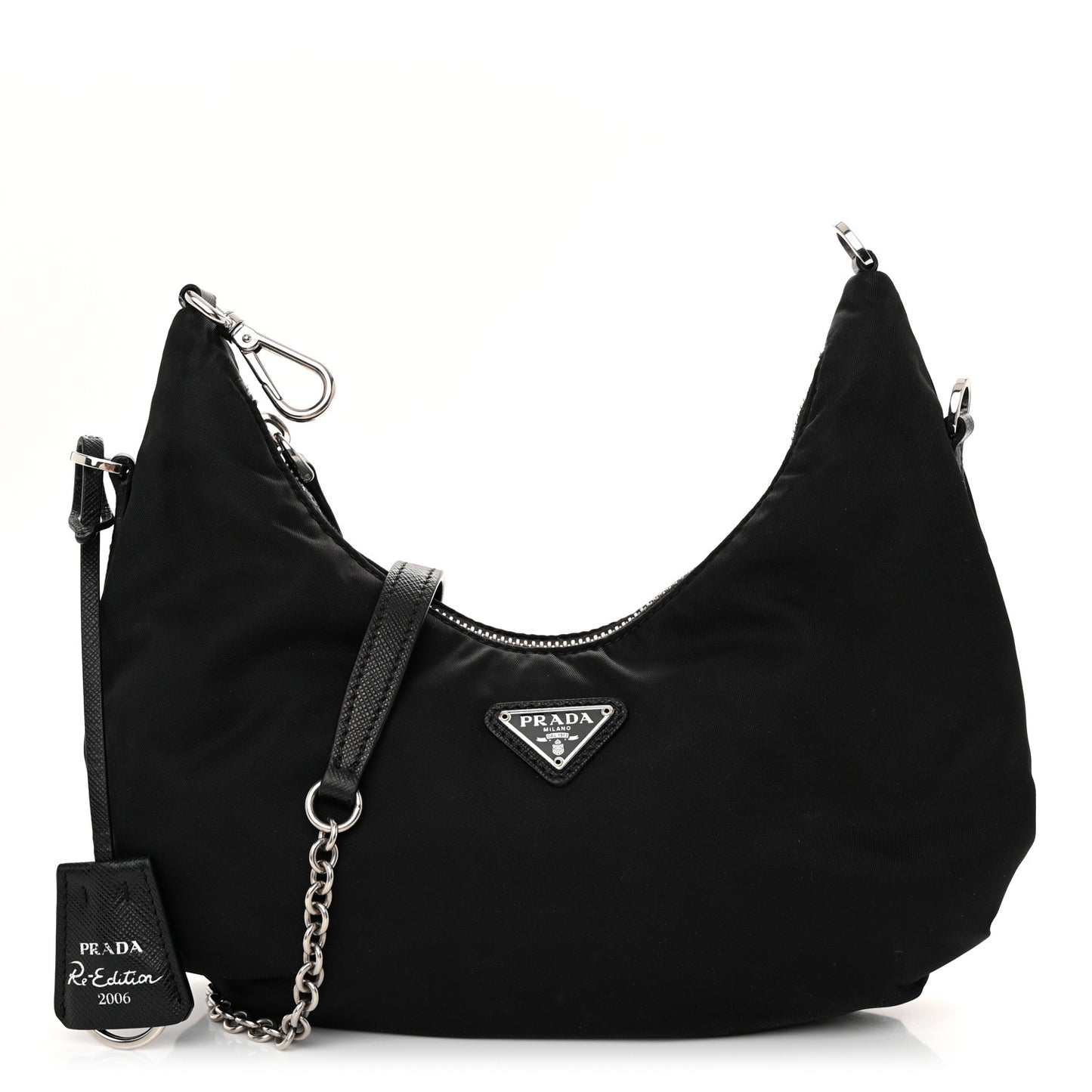 Tessuto Nylon Saffiano Re-Edition 2006 Shoulder Bag Black