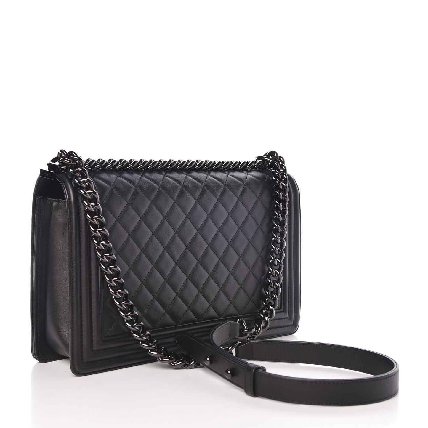 Calfskin Quilted New Medium Boy Flap So Black