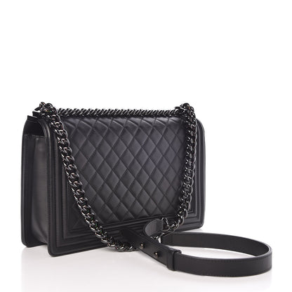 Chanel Calfskin Quilted New Medium Boy Flap So Black 11 of 16