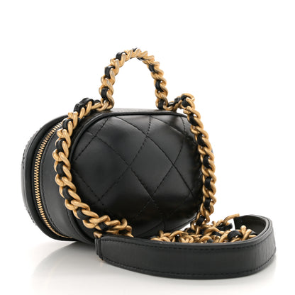 Chanel Lambskin Quilted CC Bubble Vanity Case With Chain Black 3 of 10