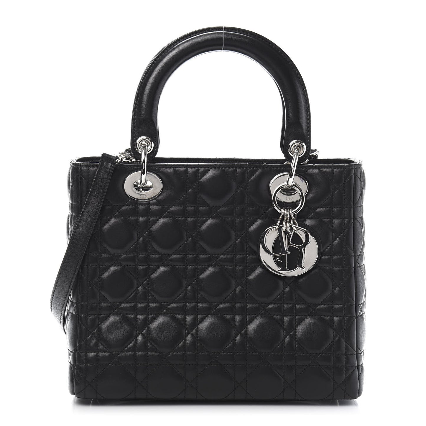 Lambskin Cannage Medium Lady Dior Black