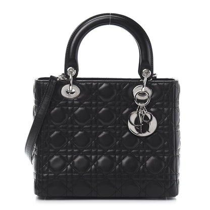 Christian Dior Lambskin Cannage Medium Lady Dior Black 1 of 13