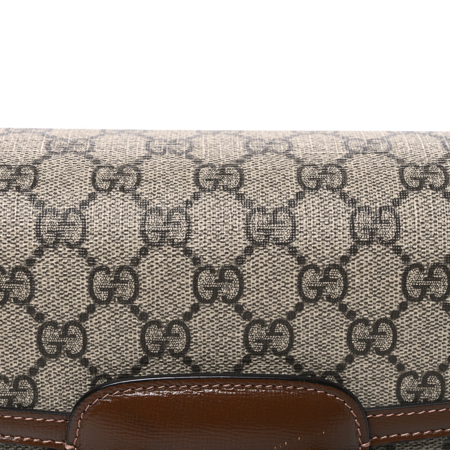 GG Supreme Monogram Horsebit 1955 Shoulder Bag Beige Brown Sugar