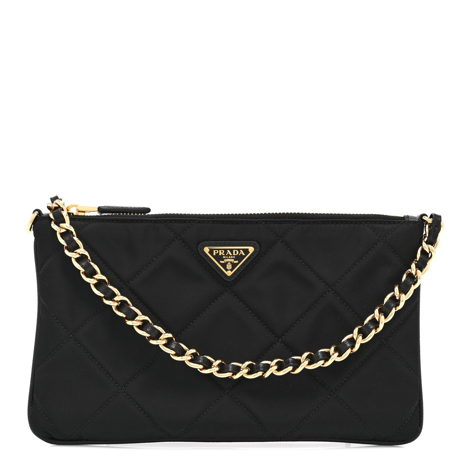 Prada Re-Nylon Tessuto Impuntu Quilted Re-Edition 1995 Chaine Pouch Black 1 of 19