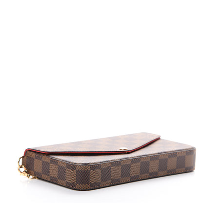 Louis Vuitton Damier Ebene Pochette Felicie Chain Wallet 3 of 10