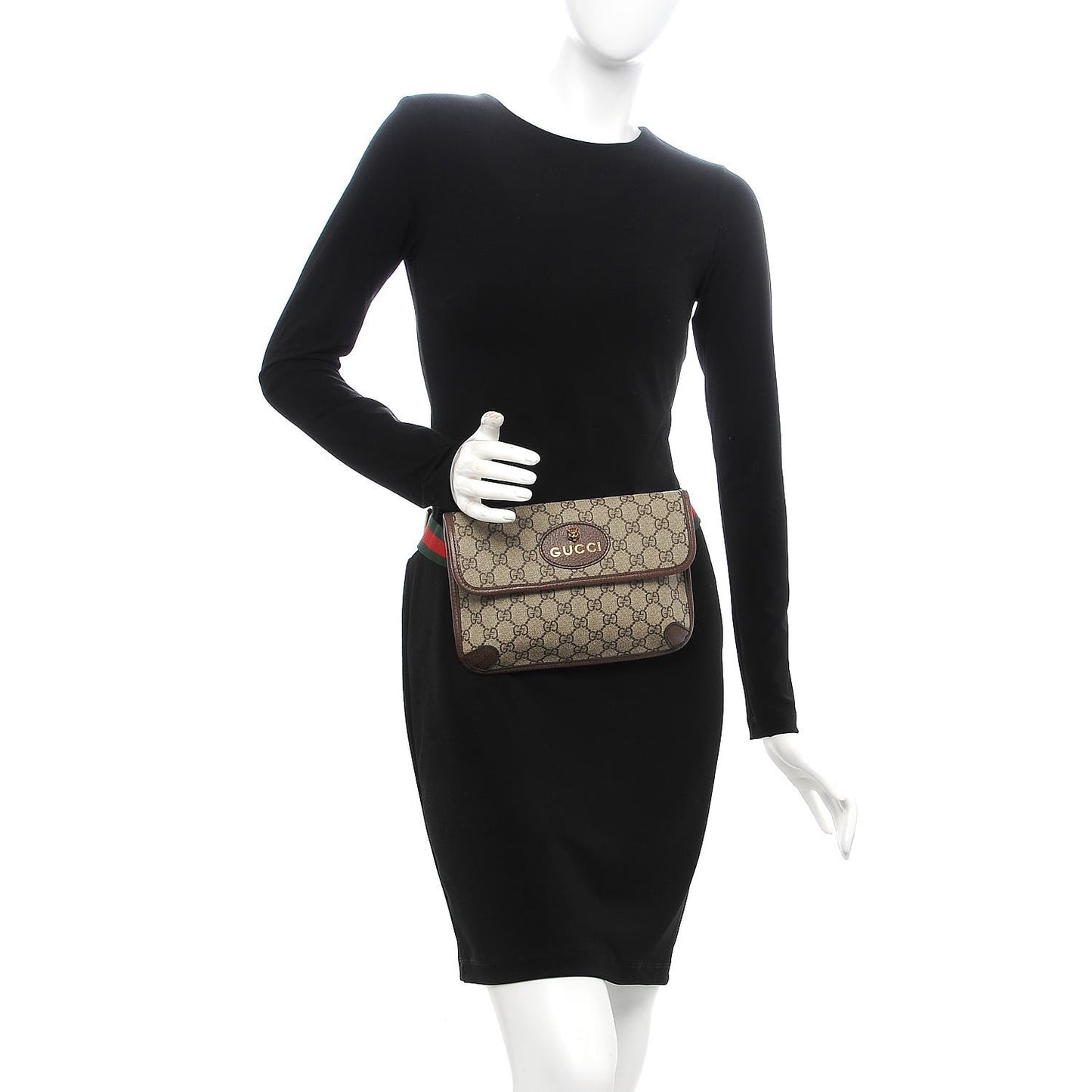 GG Supreme Monogram Neo Vintage Web Belt Bag Brown