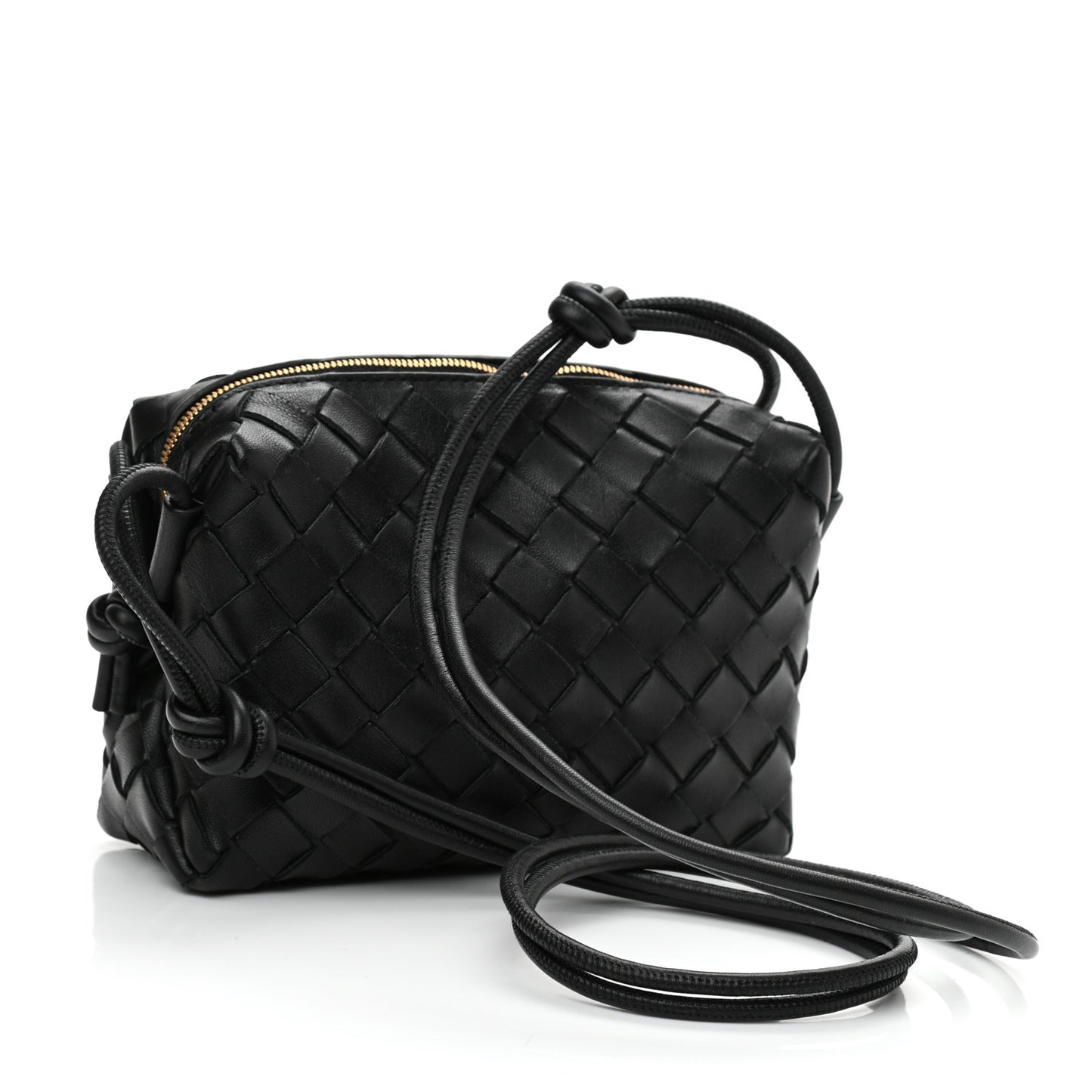 Nappa Intrecciato Mini Loop Camera Bag Black