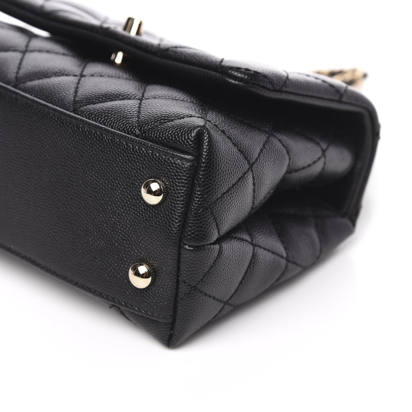 Caviar Quilted Extra Mini Coco Handle Flap Black