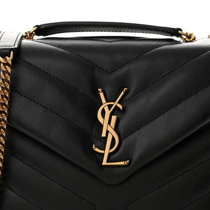 Saint Laurent Calfskin Y Quilted Monogram Small Loulou Chain Satchel Black 8 of 11