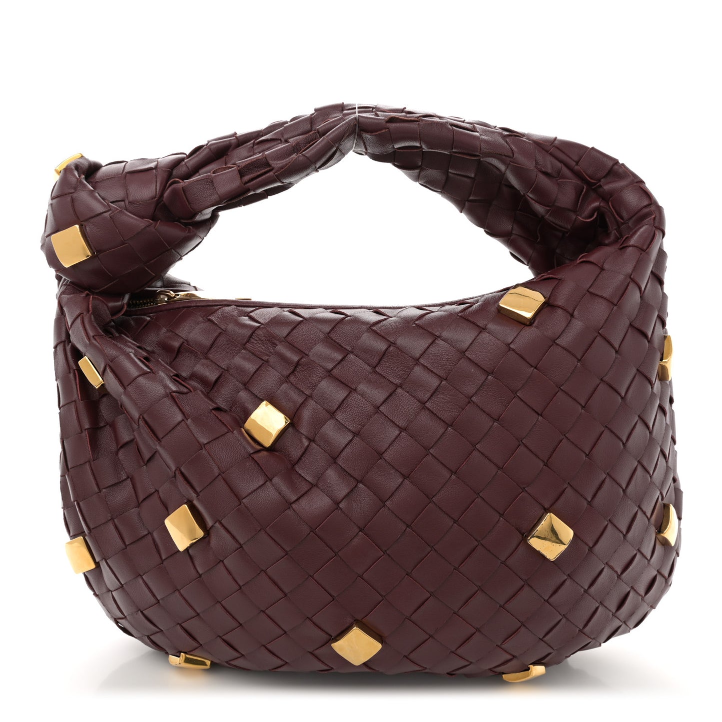 Nappa Intrecciato Studded Teen Jodie Hobo Barolo