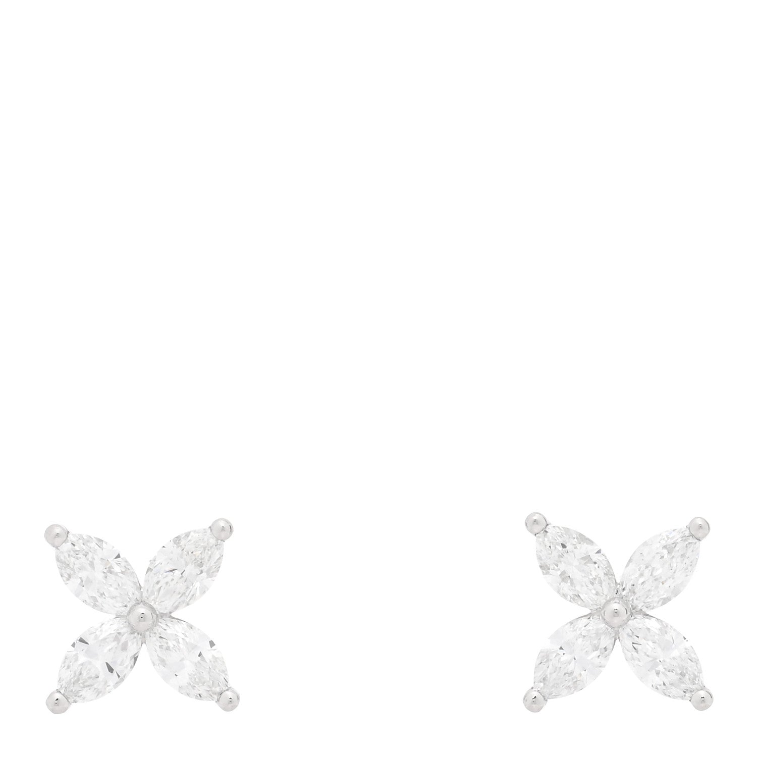 Tiffany Platinum Diamond .92ct Medium Victoria Earrings 1 of 5
