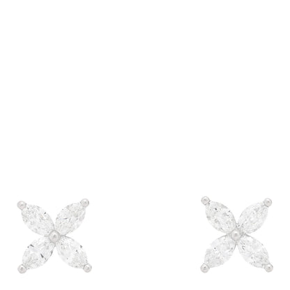 Tiffany Platinum Diamond .92ct Medium Victoria Earrings 1 of 5