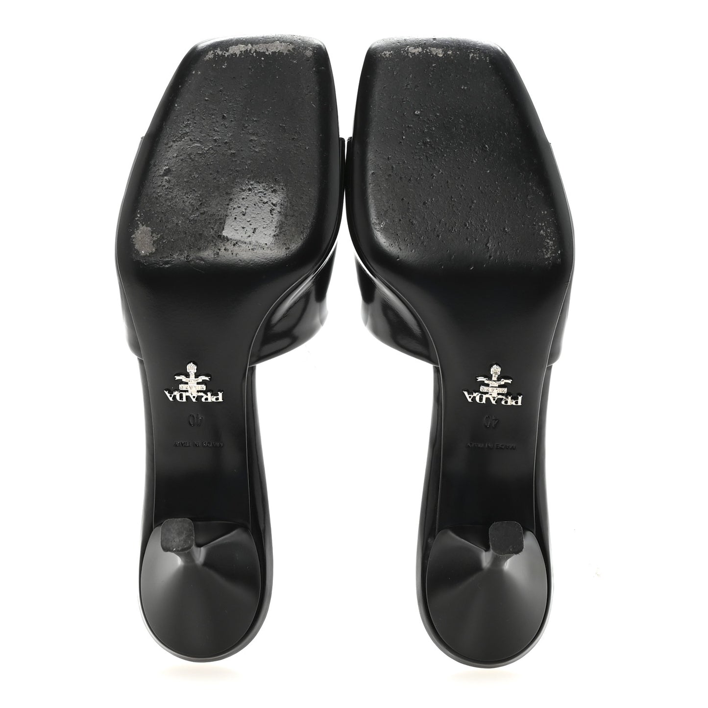 Spazzolato Triangle Logo 65mm Slide Sandals 40 Black