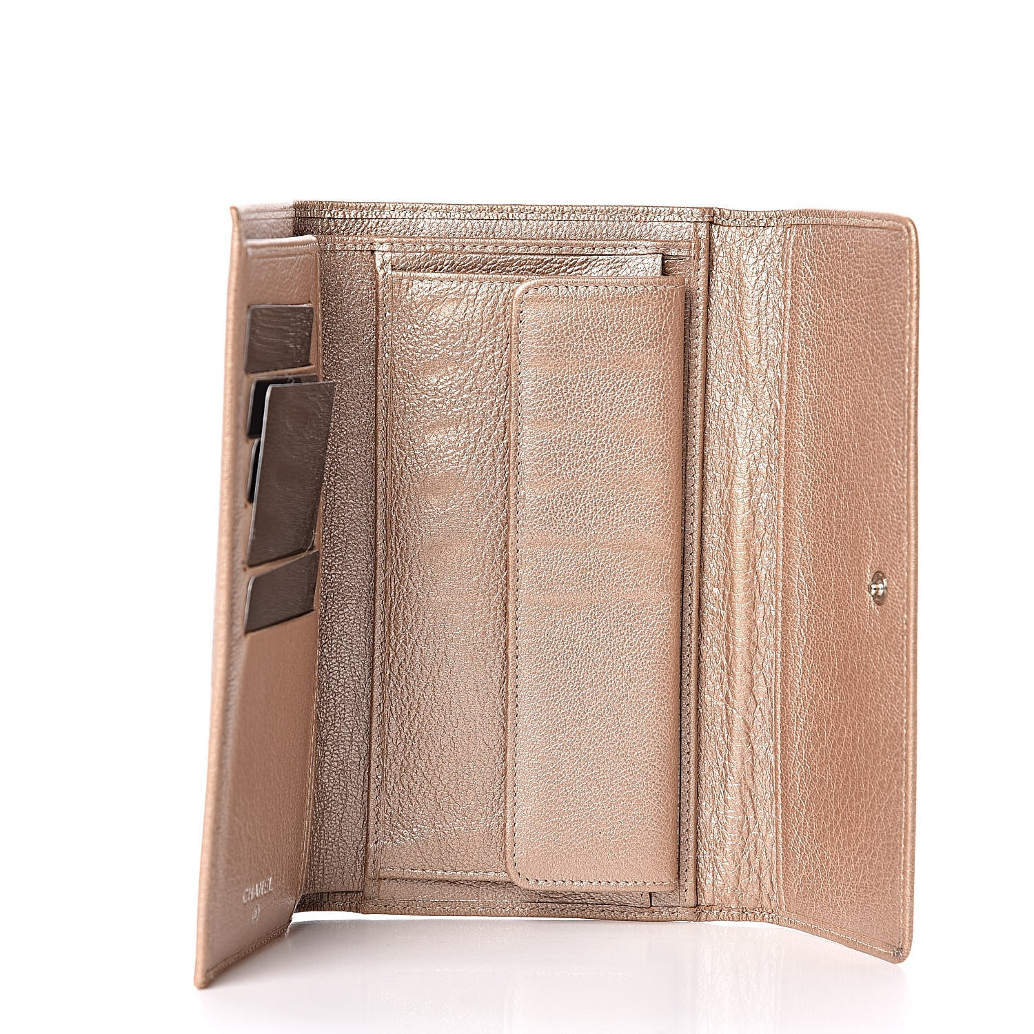 Chanel Metallic Goatskin Large Flap Wallet Gold 5 of 16